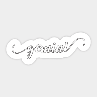 Gemini Zodiac Script Sticker Sticker